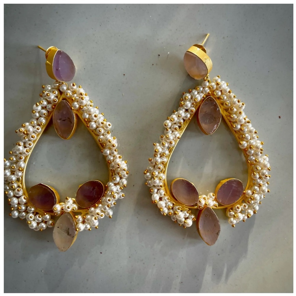 NEW Riya Boutique Gold Pearl Drop Earrings
